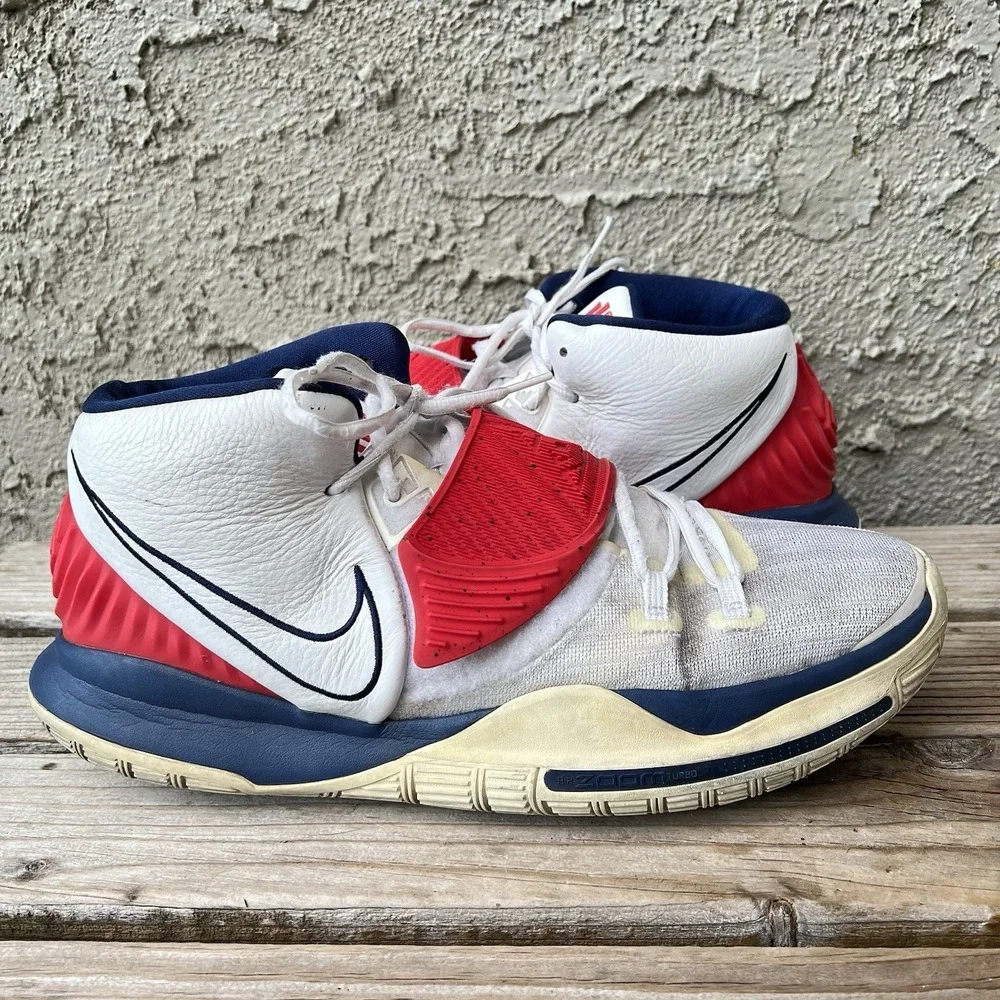 Nike Shoes Men Size 15 Kyrie 6 USA BQ4630-102 Sneakers White Red Blue